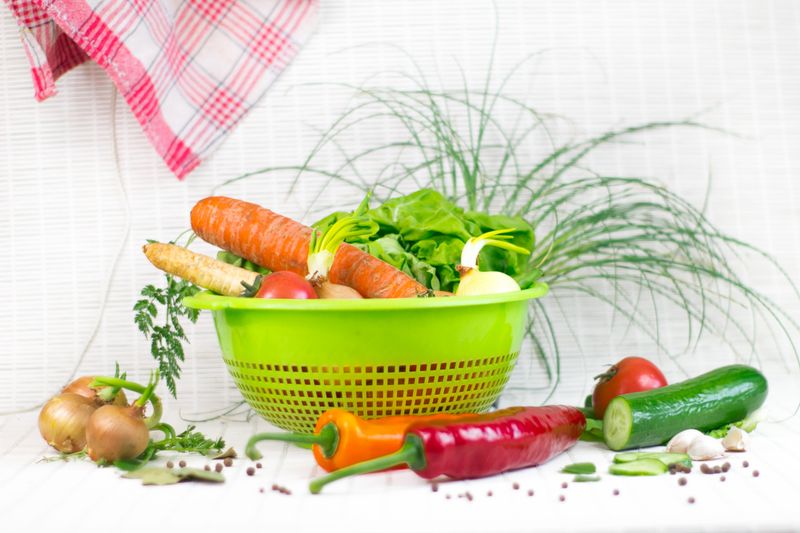Fresh garden salad with seasonal vegetables